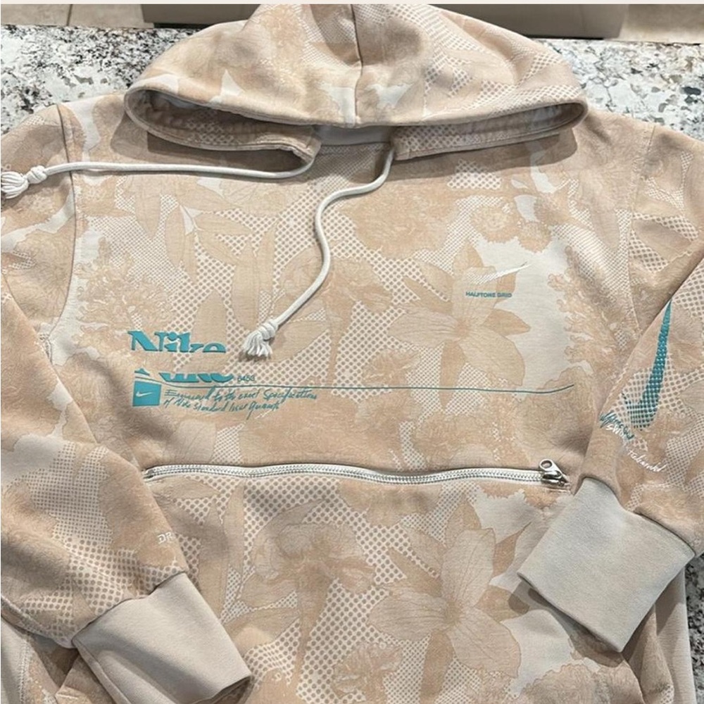 Nike Beige and Teal Hoodie